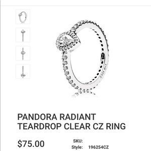 Pandora teardrop ring size 5